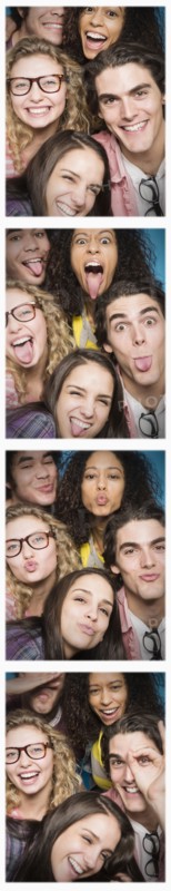 Photobooth strip of friends posing together