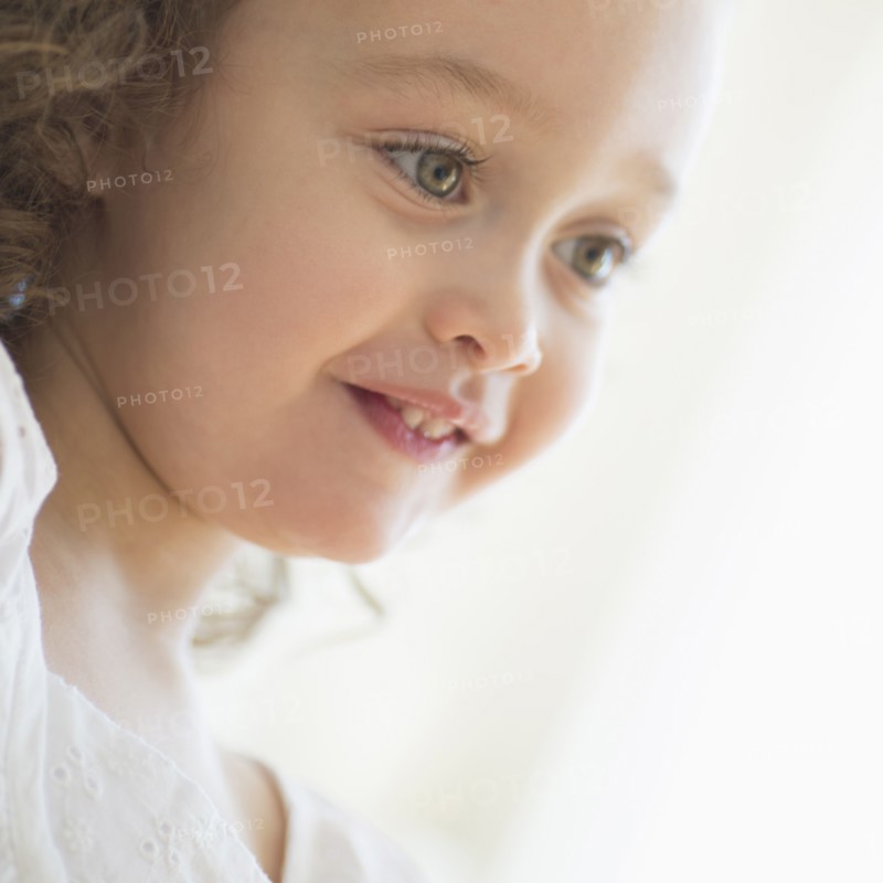 Mixed race girl smiling