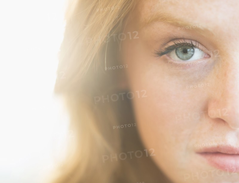 Close up of Caucasian woman's eye
