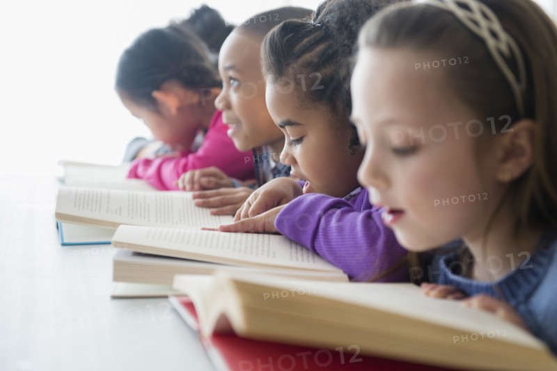 Students reading in classroom