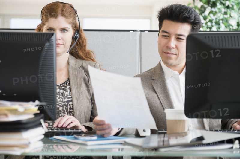 Business people working at desk