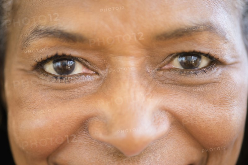 Close up of mixed race woman smiling