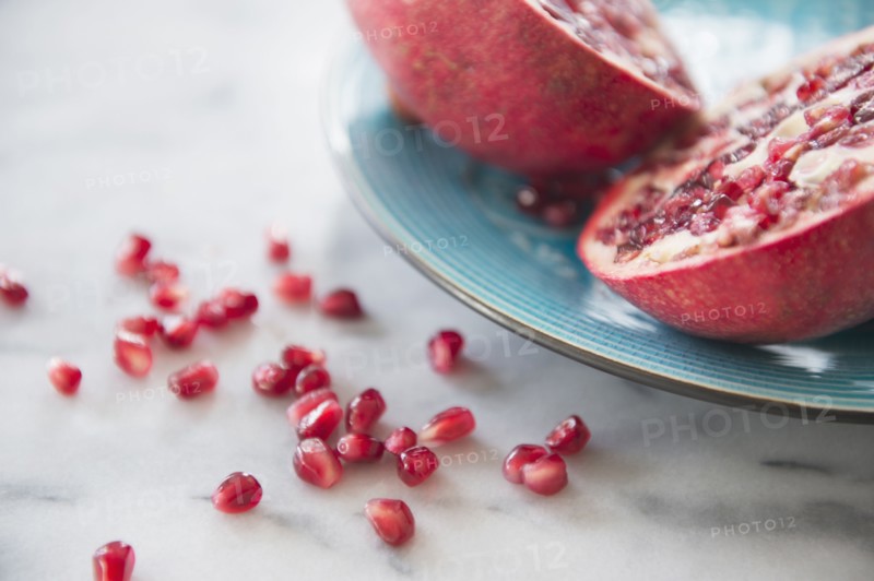 Close up of pomegranate and seeds