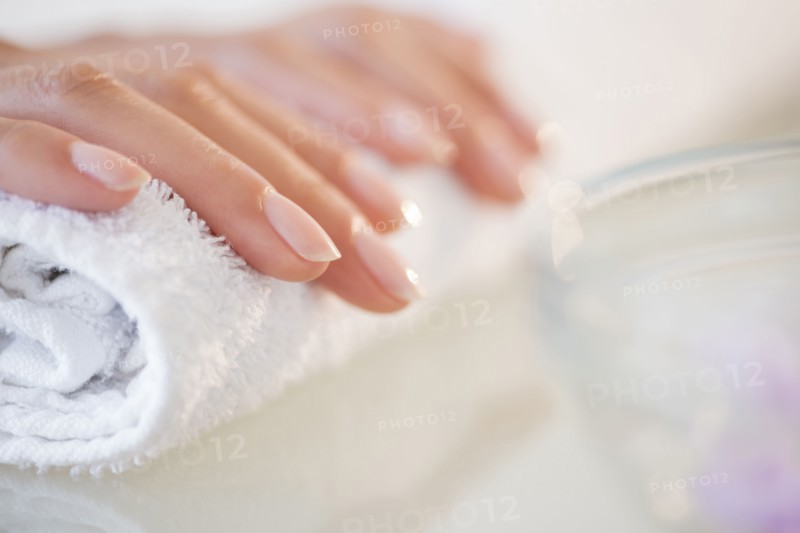 Close up of hands of Hispanic woman