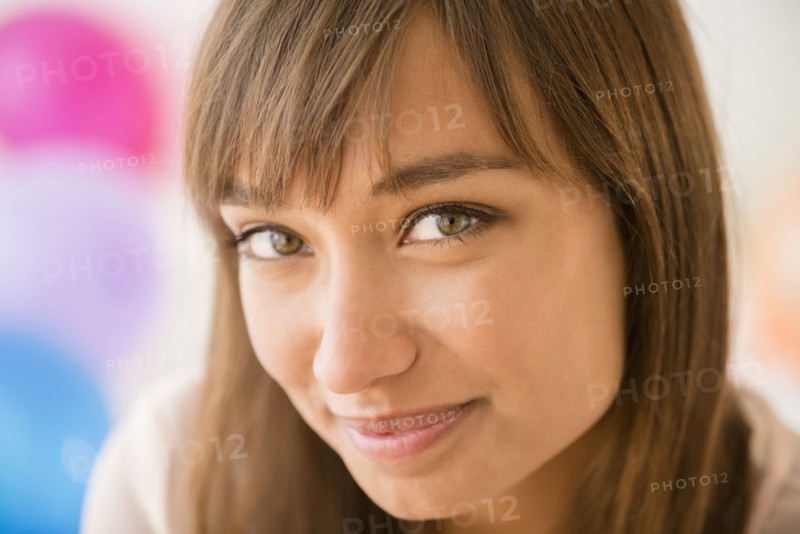 Mixed race woman smiling