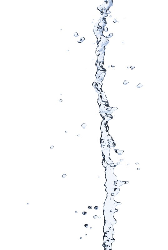 Water splashing on white background