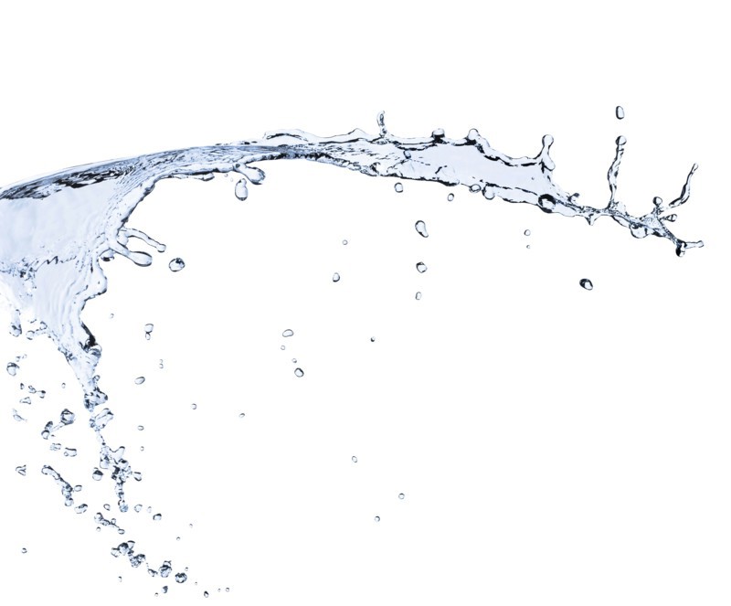 Water splashing on white background