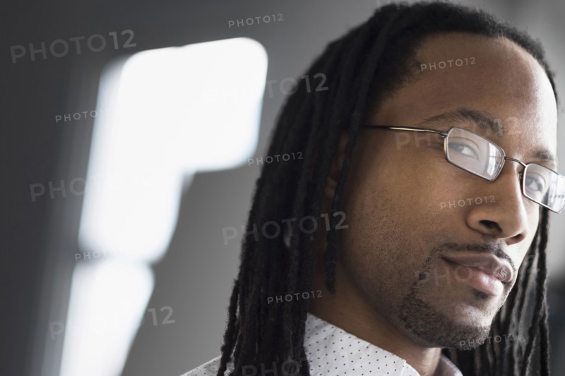 Black businessman smiling