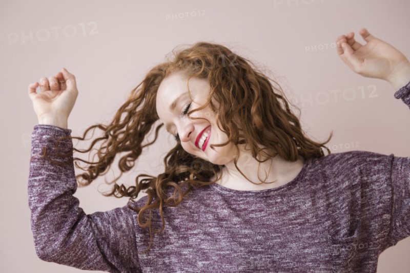 Caucasian woman dancing