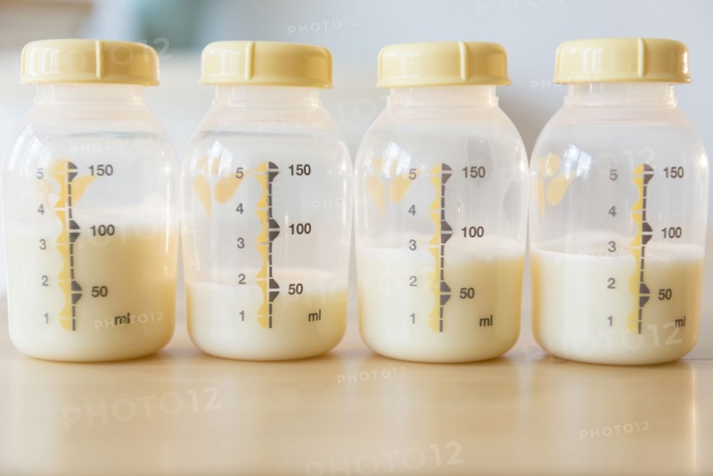 Bottles of breast milk