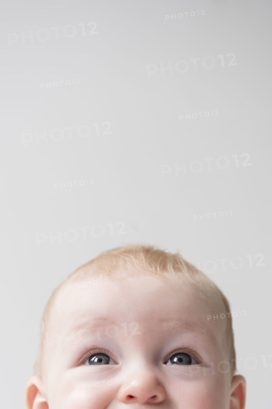 Top of face of Caucasian baby boy
