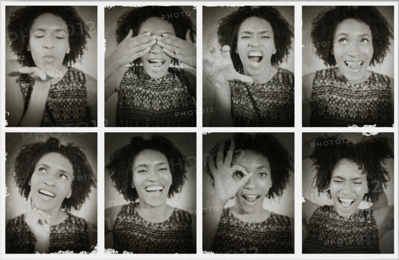 Series of photographs of Black woman from photo booth