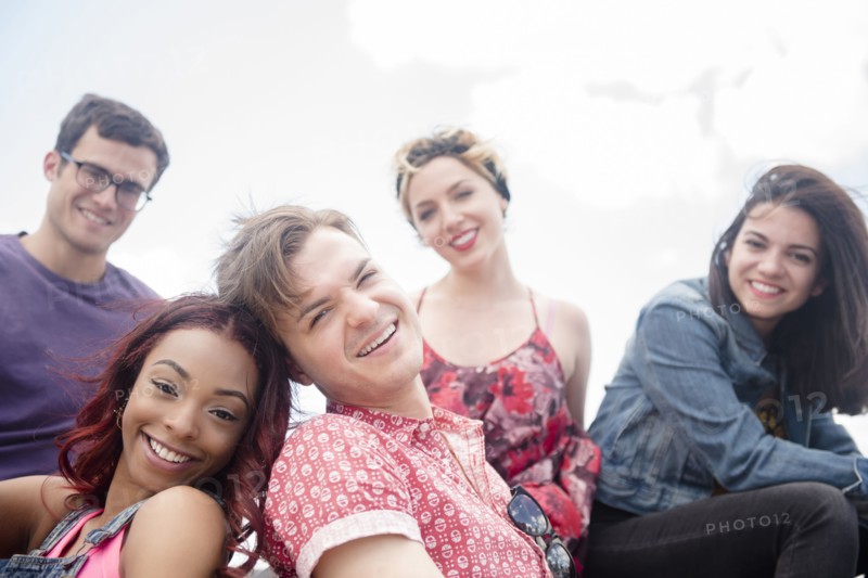 Portrait of smiling friends