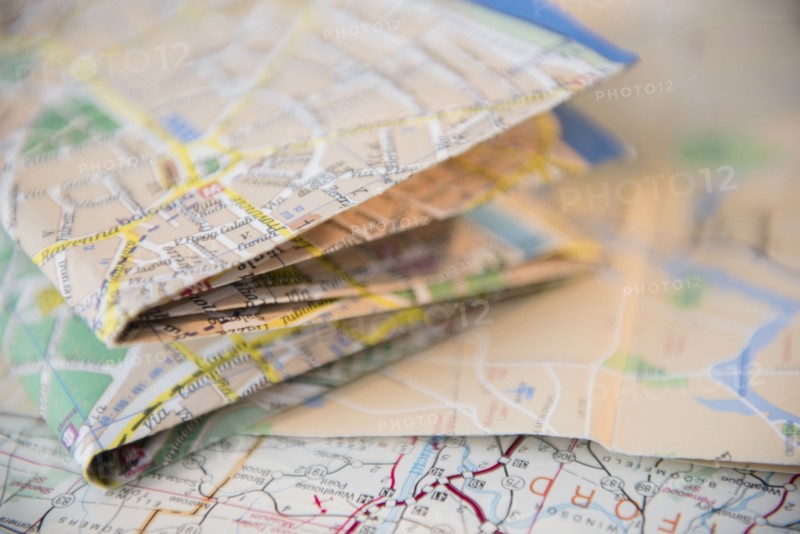 Pile of folded maps