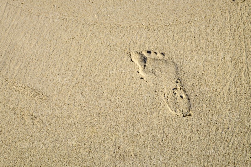 Footprint on beach