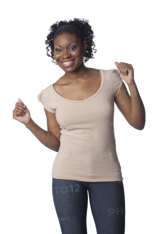 Excited African American woman