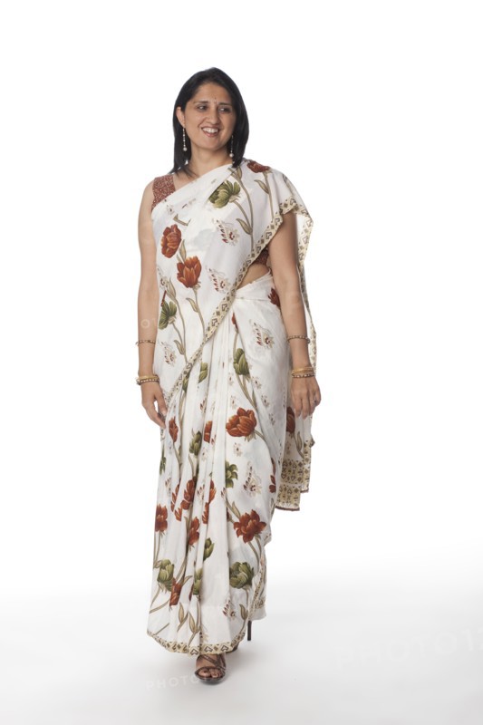 Smiling Indian woman in traditional clothing