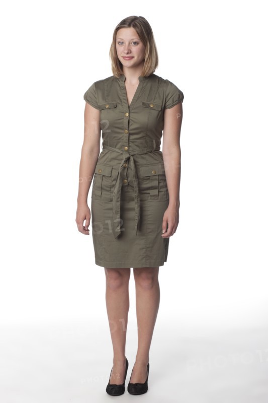 Smiling Caucasian teenager in dress