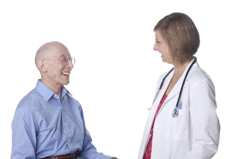 Senior Caucasian man with doctor