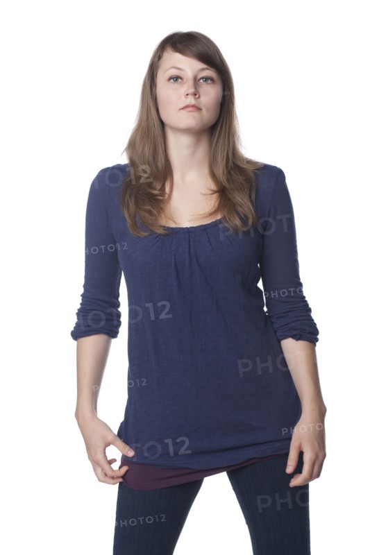 Serious Caucasian woman
