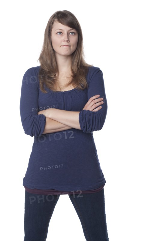 Serious Caucasian woman with arms crossed