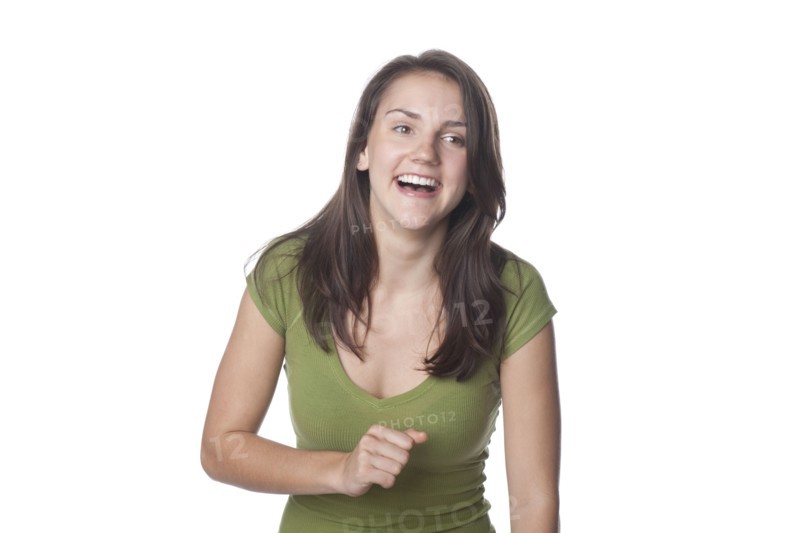 Laughing Caucasian woman