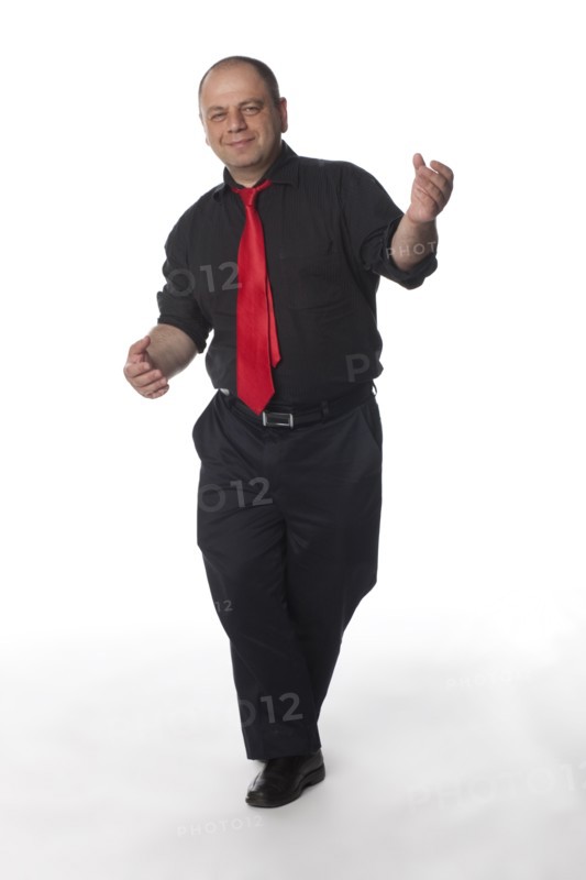 Caucasian businessman dancing