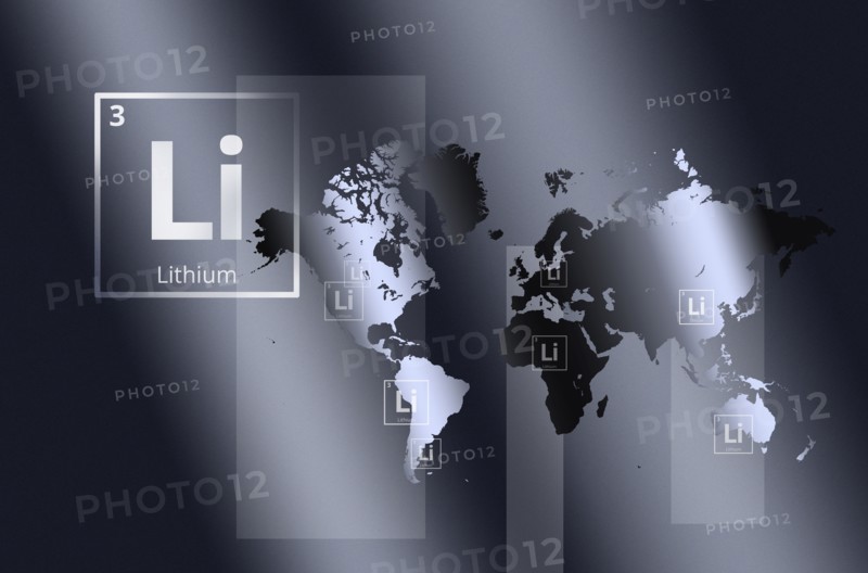 World map showing lithium mining locations