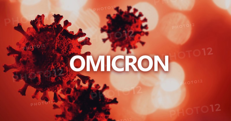 Red COVID-19 Omicron cells