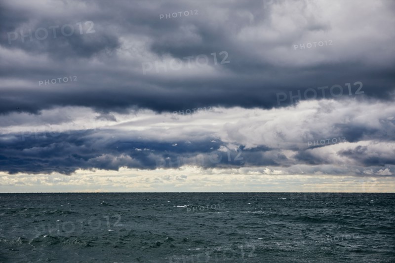 Storm clouds over ocean