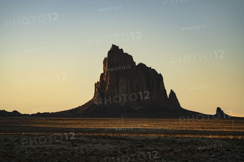 Desert landscape with Ship Rock