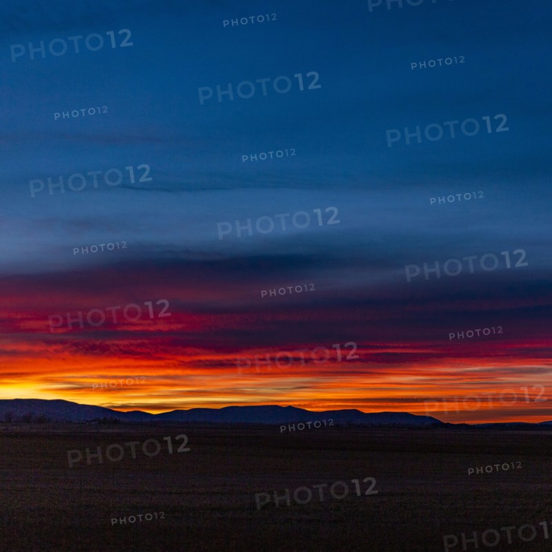 Sunset sky over foothills