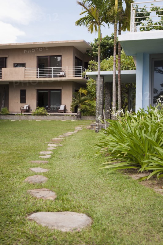 Stone path in hotel