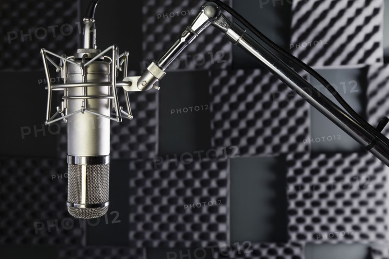 Microphone in recording studio