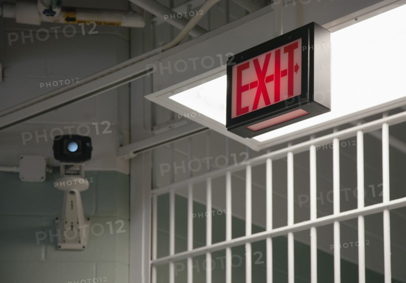 Exit sign in prison