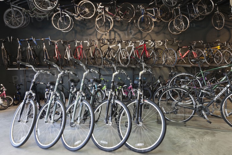 Interior of bicycle shop