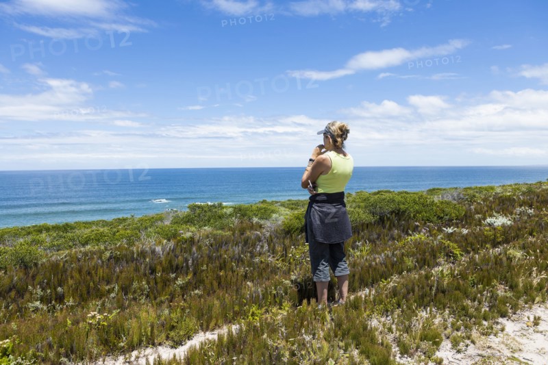 Woman looking at ocean view