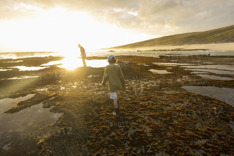 Boy and Girl exploring tidal pools