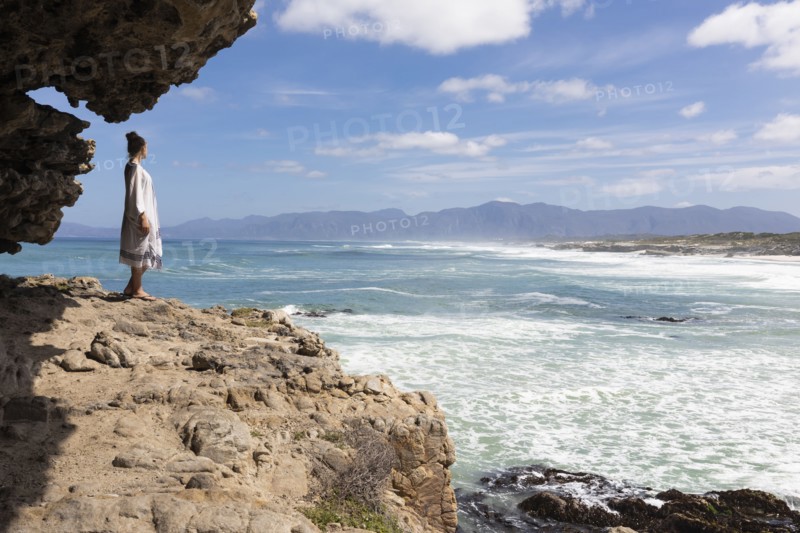 Girl exploring rock formations