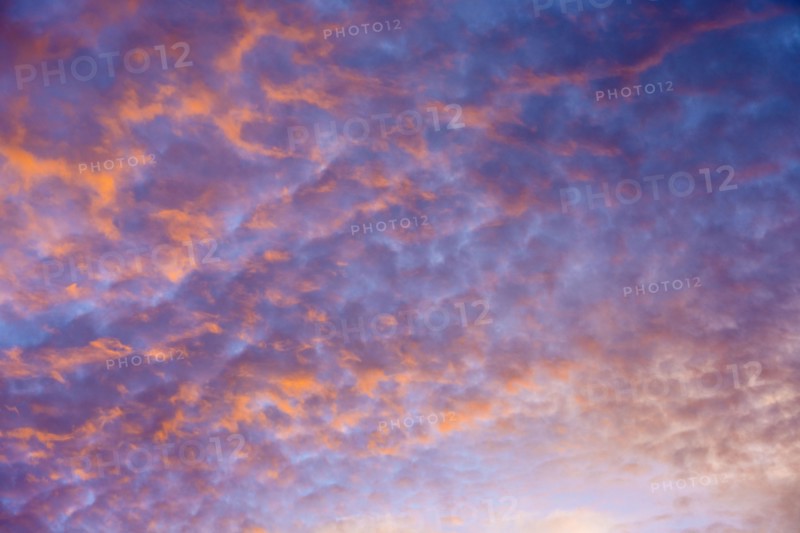 Sunrise sky with puffy clouds