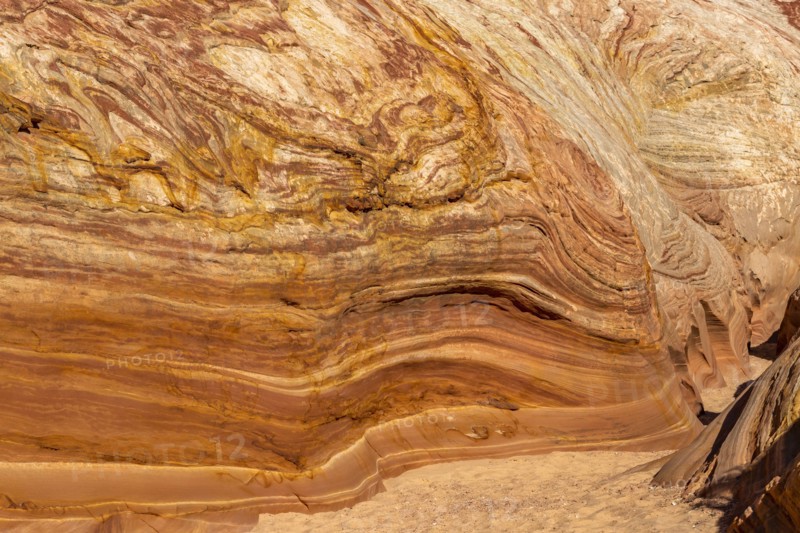 Sandstone texture in slot canyon wall