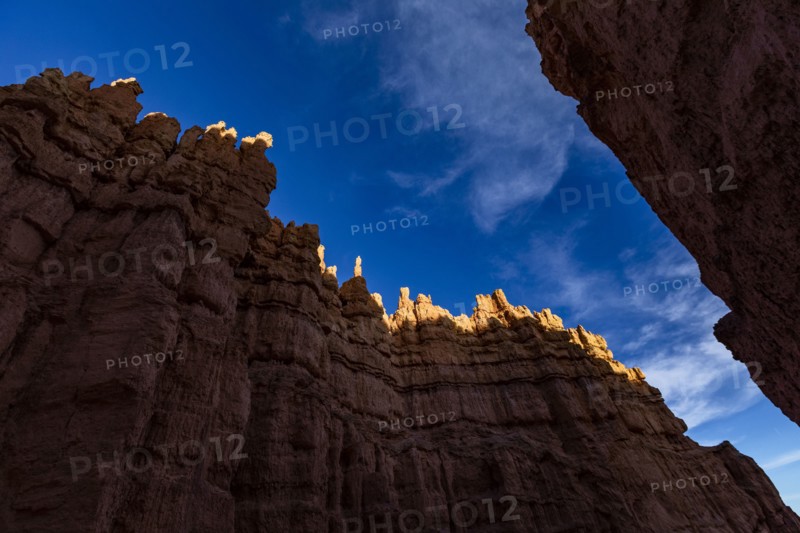 Hoodoo rock formations in canyon