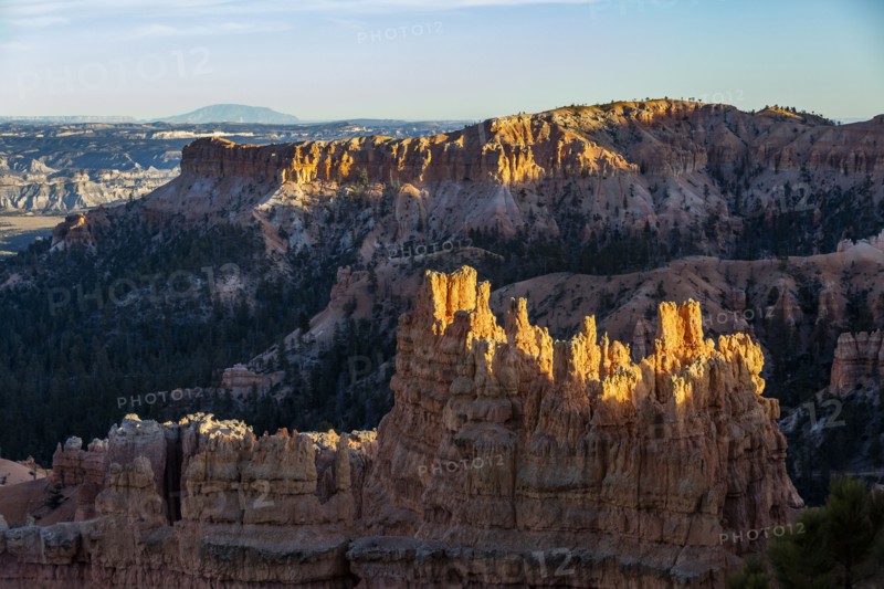Hoodoo rock formations in canyon