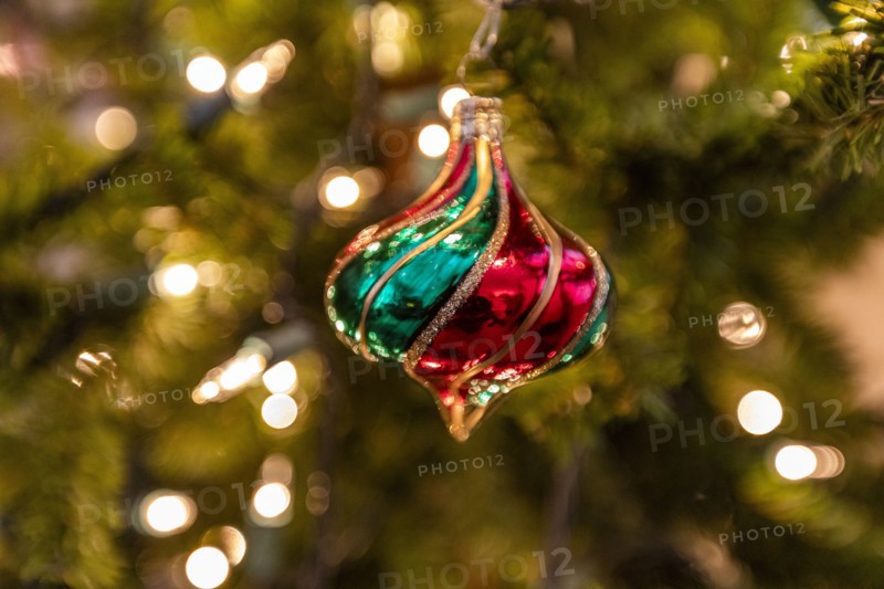 Glass Christmas ornament on Christmas tree