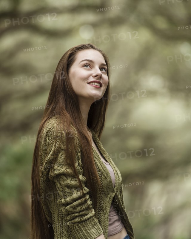Smiling woman in park