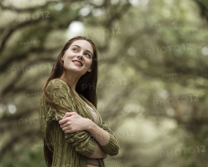 Smiling woman in park