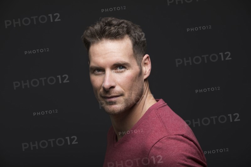 Studio portrait of serious man