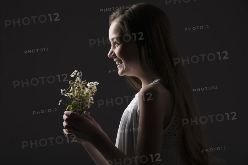 Profile of smiling girl