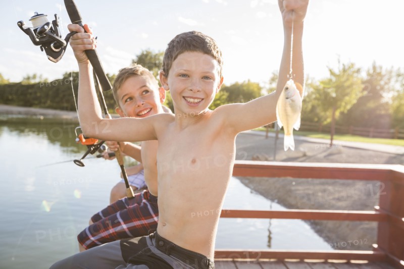 Portrait of smiling shirtless boy
