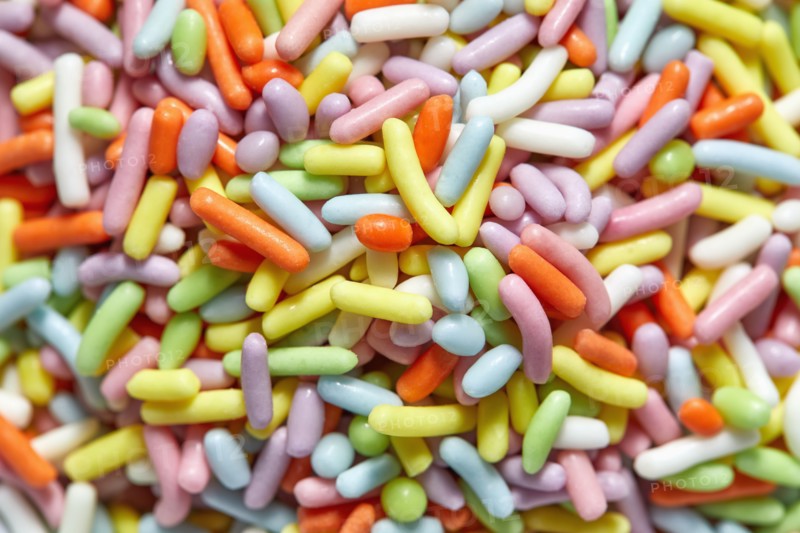 Close-up of colorful sprinkles
